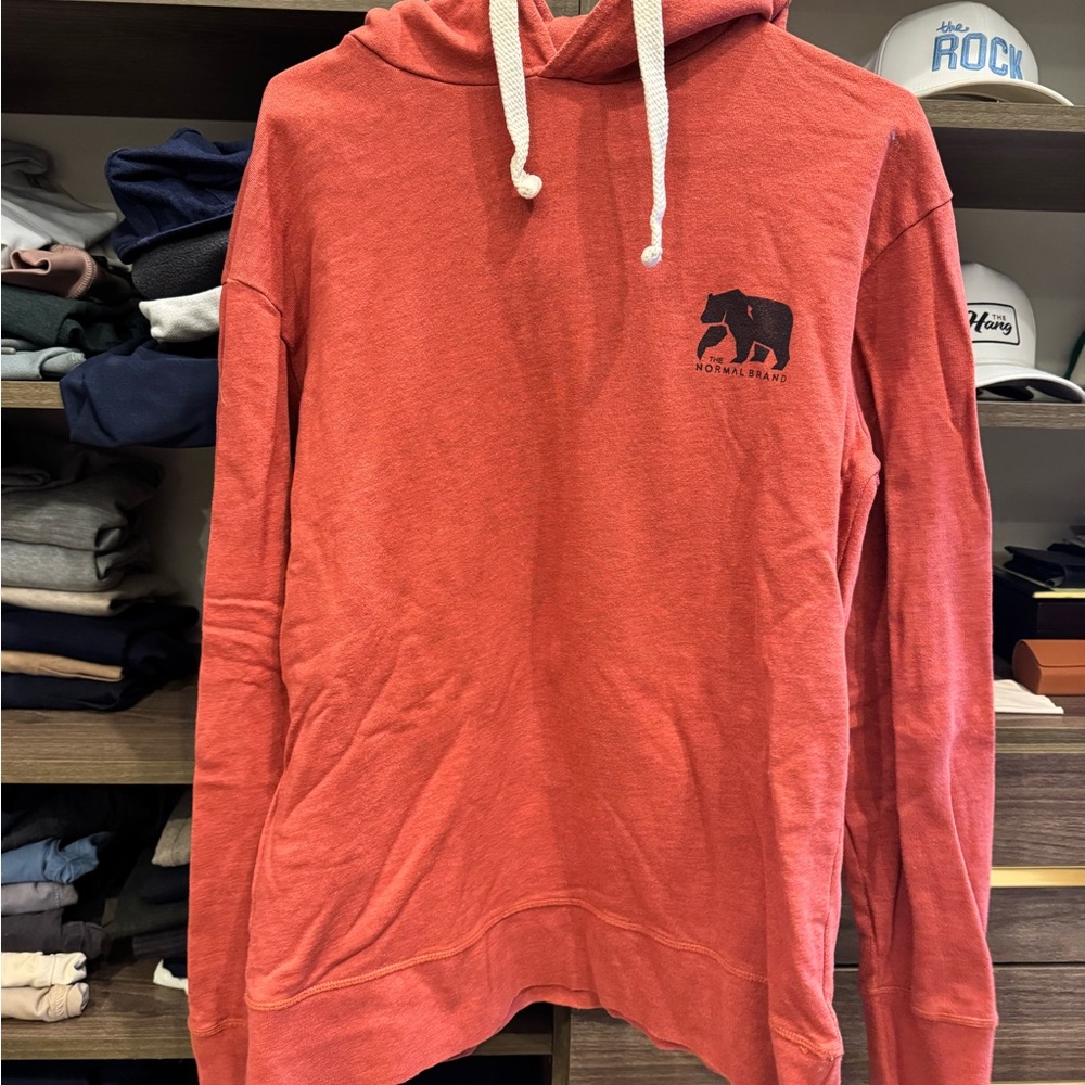 The Normal Brand Red Hoodie with Bear Logo